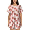 thumbnail image 1 of Naloa Floral Strawberr Women's Short-Sleeved Pajama Set, Loungewear, Summer pajamas, Breathable Cozy - X-Large, 1 of 9