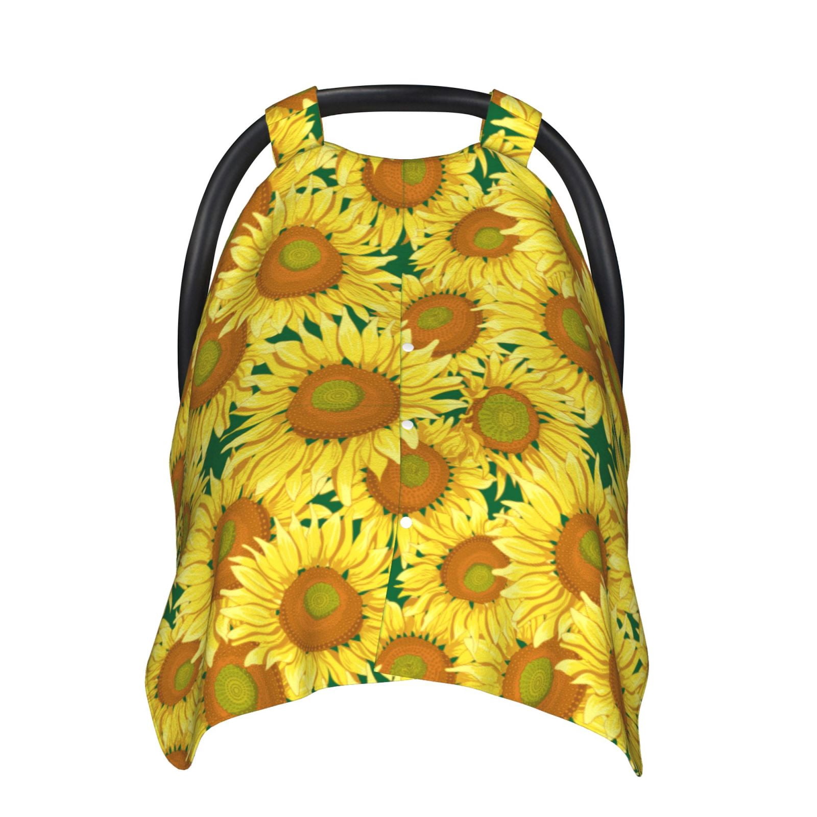 Naloa Floral Sunflowers Baby Car Seat Cover, Breathable Baby Carrier Cover, Multiuse Baby Carrier Cover & Nursing Breastfeeding Cover