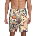 thumbnail image 1 of Naloa Floral With Birds And Fantasy Flowers Men's Short Pajama Pants, Lounge Comfort Shorts with Elasticized Waistband and Side Pockets - X-Large, 1 of 9