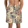 thumbnail image 1 of Naloa Floral With Birds Men's Beach Shorts, Surfing shorts, Swim trunks, Quick Dry Swim Trunks for Surfing Beach Fun - Large, 1 of 9