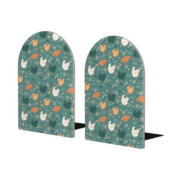 Naloa Flowe Rooster 2 Pcs Bookend Large Capacity Office Book Ends for Home Office Library School Study Decoration