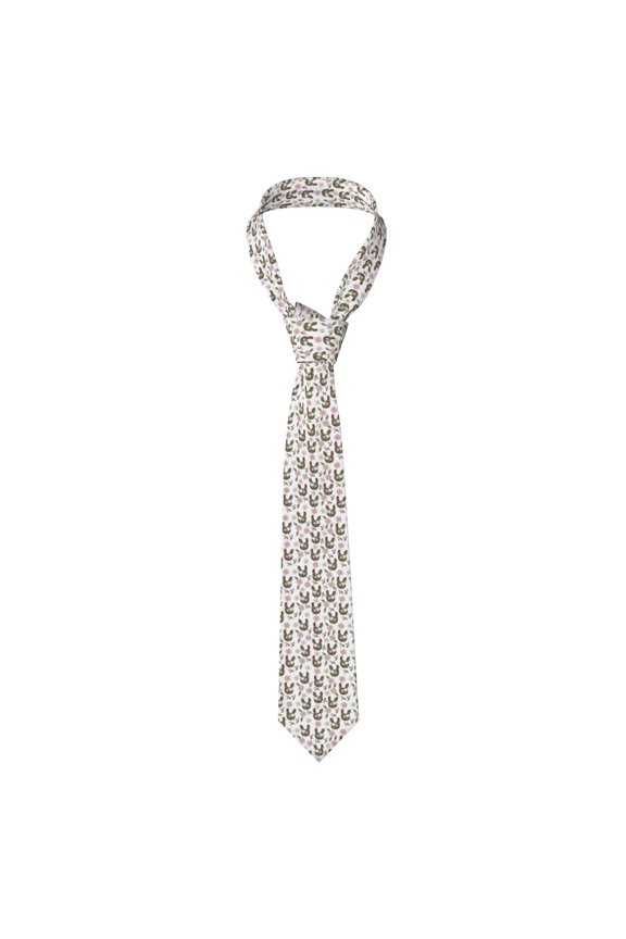 Flowe Rooster Print Solid Color Tie Formal Necktie for MenSuitable for business, daily life, work