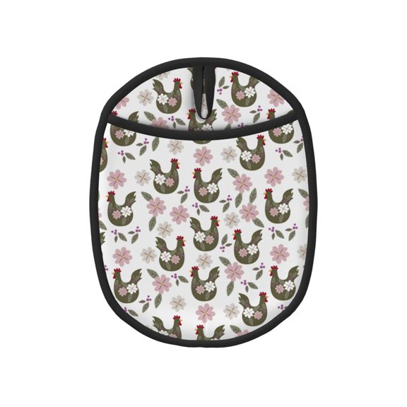 Naloa Flowe Rooster Silicone Pot Holders, Oven Mitts Heat Resistant Hot Pads, Non Slip Pot Holder for Kitchen Baking and Cooking 9.4 x 7.5 Inches