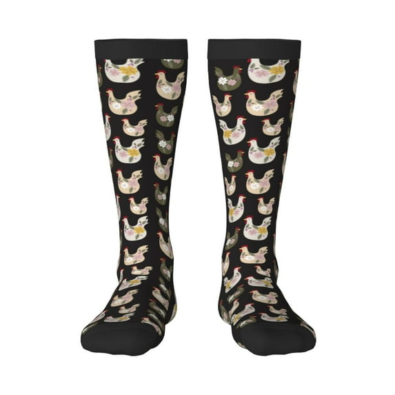 Naloa Flowe Rooster Thigh High Socks Extra Long Stretchy Sock Women Over Knee High Opaque Stocking Daily Wear