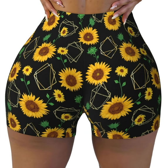 Naloa Flower (2) Biker Shorts for Women Seamless Scrunch Short Women’s Yoga Shorts for Gym Running Sport Shorts - X-Large