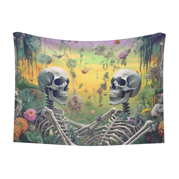 Naloa Flower Butterfly Skull Couple Dog Blanket, 3 Sizes Cat Blanket for Indoor Cats Large Medium Small Dog Gifts-Medium