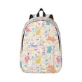thumbnail image 1 of Naloa Flower Color Rabbit Canvas Backpack for Men Women Rucksack Casual Travel Daypack College Tote Satchel Bookbag for Teens-Small, 1 of 7