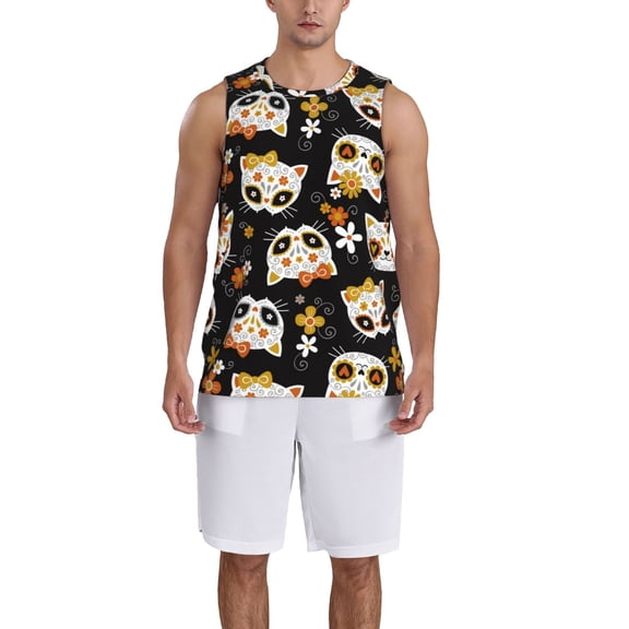 Naloa Flower Fox Basketball Jersey Reversible Men's Mesh Athletic Sports Shirts Training Practice S-4XLMedium