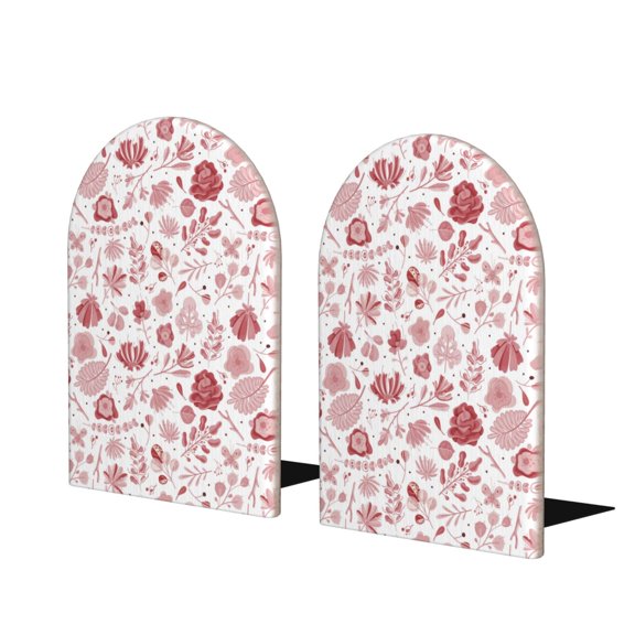 Naloa Flower Leaves 2 Pcs Bookend Large Capacity Office Book Ends for Home Office Library School Study Decoration