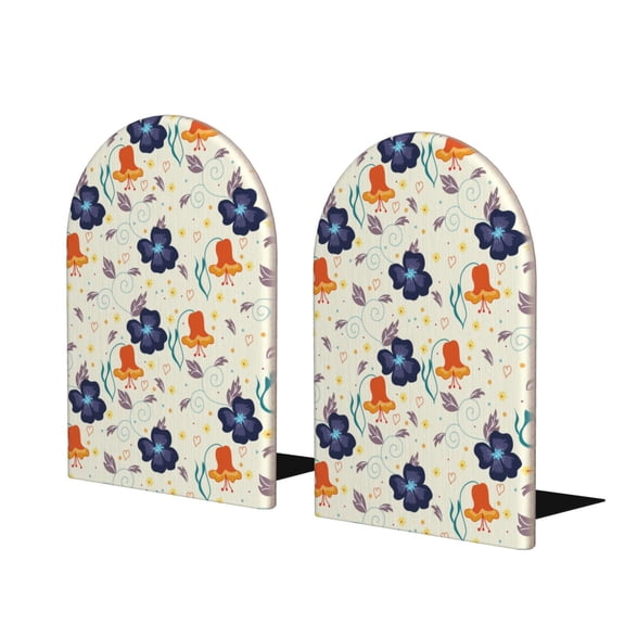 Naloa Flower Leaves 2 Pcs Bookend Large Capacity Office Book Ends for Home Office Library School Study Decoration
