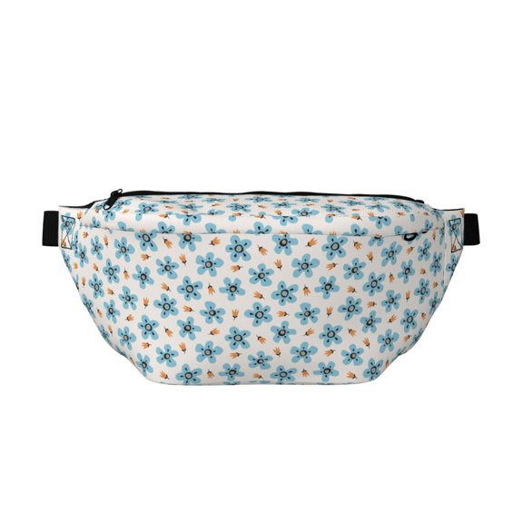 Naloa Flower Leaves Print Running Belts for Men Women,Running Fanny Pack with 2-Zipper Pockets,Waterproof Waist Pack for Travel Hiking Running Outdoor Sports