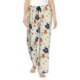 thumbnail image 1 of Naloa Flower Leaves Print Women’s Ultra-Soft Comfy Pajama Lounge Pants with Pockets & Drawstring, 1 of 8
