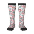 thumbnail image 1 of Naloa Flower Leaves Thigh High Socks Extra Long Stretchy Sock Women Over Knee High Opaque Stocking Daily Wear, 1 of 6