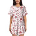 thumbnail image 1 of Naloa Flower Leaves Women's Short-Sleeved Pajama Set, Loungewear, Summer pajamas, Breathable Cozy - 4X-Large, 1 of 9