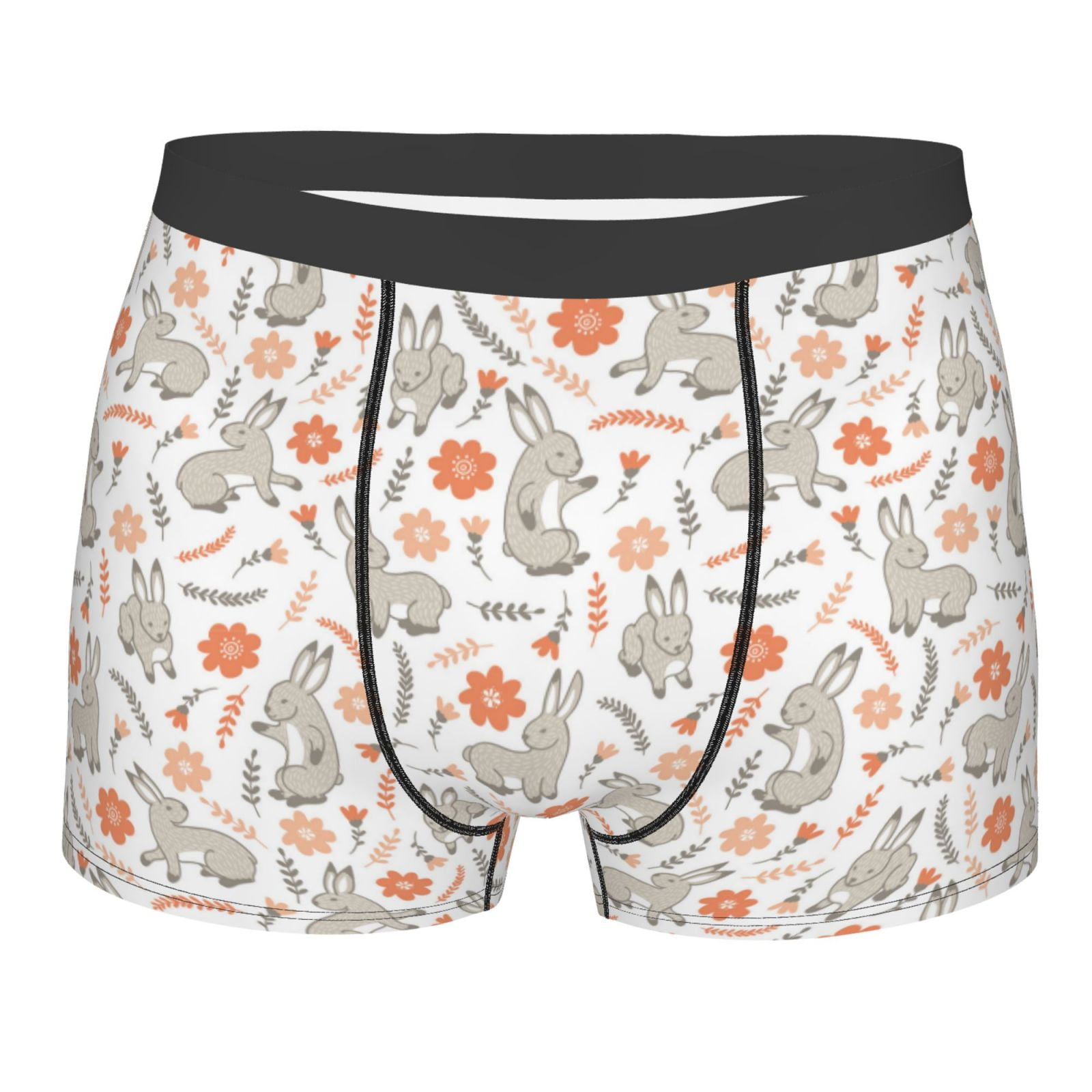 Naloa Flower Rabbit Print Mens Underwear - Boxers for Men, Classic ...