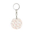 thumbnail image 1 of Naloa Flower Rabbit Print Round Keychain Keychain Key Ring, Key Tag, Key Chain Bulk for Gift Accessories (Round), 1 of 7