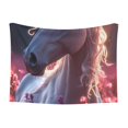 thumbnail image 1 of Naloa Flower White Horse Dog Blanket, 3 Sizes Cat Blanket for Indoor Cats Large Medium Small Dog Gifts-Large, 1 of 8