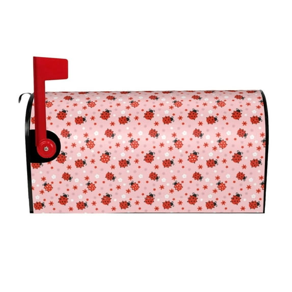Naloa Flowers And Ladybugs Mailbox Covers Magnetic Post Box Cover Post Letter Box Cover Garden Decor-21x18 in