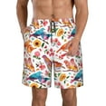 thumbnail image 1 of Naloa Flowers Birds And Butterflies Men's Beach Shorts, Surfing shorts, Swim trunks, Quick Dry Swim Trunks for Surfing Beach Fun - Medium, 1 of 9
