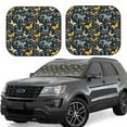 thumbnail image 1 of Naloa Flowers Butterfly Print 2-Piece Windshield Sunshade,Foldable Car Front Window Sun Shades,for Most Sedans SUV Truck-Small, 1 of 6