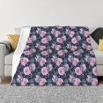 thumbnail image 1 of Naloa Flowers Flannel Blankets - Thick and Warm Blanket for Winter, Soft Fuzzy Plush King Blanket for All Seasons50"x40", 1 of 6