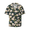 thumbnail image 1 of Naloa Flowers Men's Loose Fit Cuban Collar Short-Sleeve Shirt with Button-down and Chest Pocket for Everyday Wear Outings - XX-Large, 1 of 7