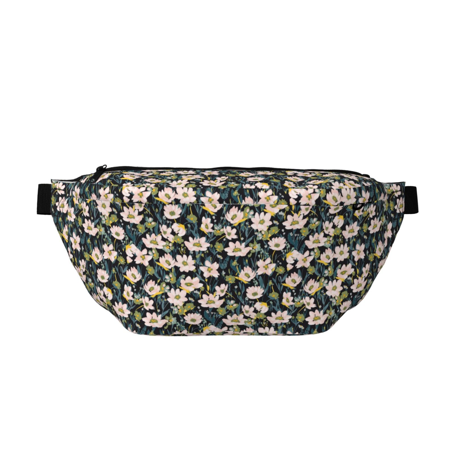 Naloa Flowers Print Running Belts for Men Women,Running Fanny Pack with 2-Zipper Pockets,Waterproof Waist Pack for Travel Hiking Running Outdoor Sports