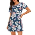 thumbnail image 1 of Naloa Flowers Print Women Nightgowns,Womens Loungewear,Short Sleeve Sleepwear,Comfy Ladies Nightdress, 1 of 6