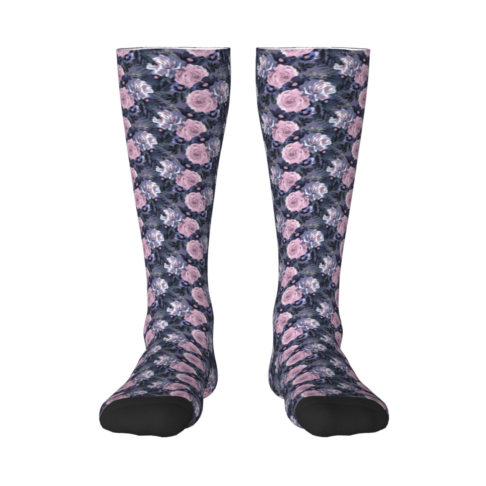 Naloa Flowers Thigh High Socks Extra Long Stretchy Sock Women Over Knee ...