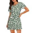 thumbnail image 1 of Naloa Flowers With Leaves Print Women Nightgowns,Womens Loungewear,Short Sleeve Sleepwear,Comfy Ladies Nightdress, 1 of 6