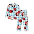 thumbnail image 1 of Naloa Flowers and Lady Bugs Men’s Pajamas Set - Long Sleeve Button Down Sleep Shirt and Pajama Bottoms Sleepwear Set-XX-Large, 1 of 7