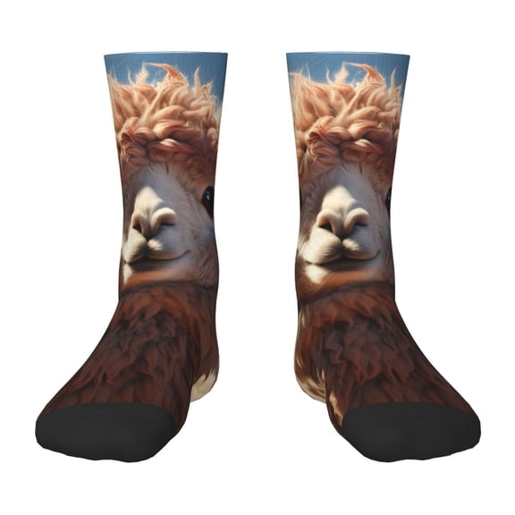 Naloa Fluffy Alpaca Mountain Meadow Kids Socks Unisex Kids and Toddlers' Crew Socks, ,1 Pairs