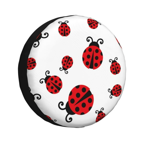 Naloa Fly Flying Ladybug PVC Leather Spare Tire Wheel Cover Spare Tire Cover, for Car Truck SUV Camper Trailer Universal Fit(14-17in)-17 inch