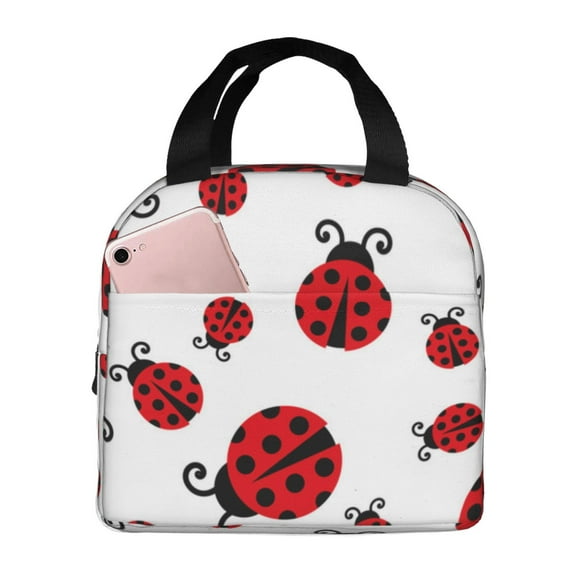 Naloa Fly Flying Ladybug Print Lunch Box for Women Men,Insulated Lunch Bag,Lunchbox,Thermal Leakproof Cooler,Reusable Lunch Tote Bag for Work School Travel Picnic