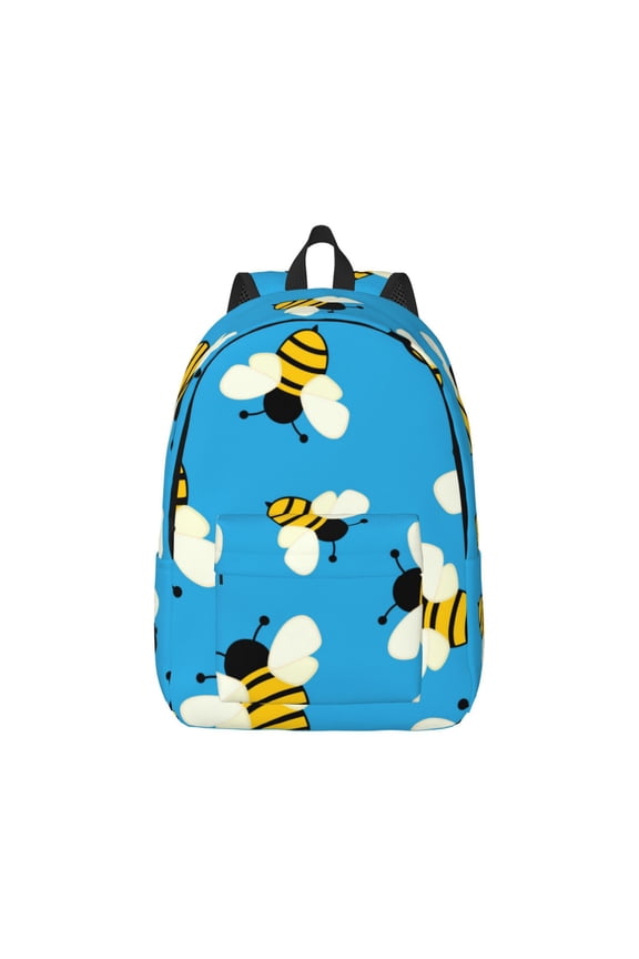 Flying Bees Canvas Backpack for Men Women Rucksack Casual Travel Daypack College Tote Satchel Bookbag for Teens-Small