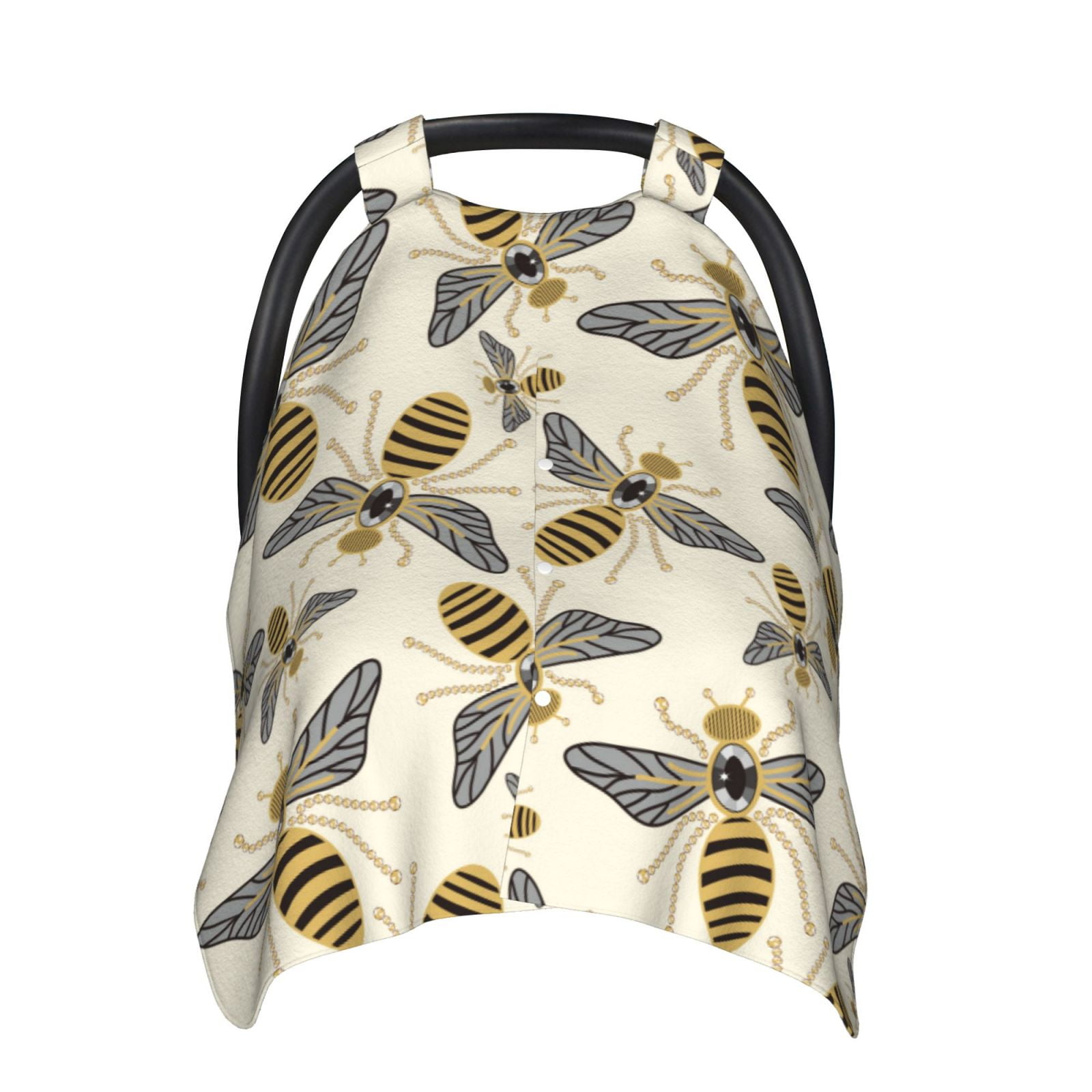 Naloa Flying Bees1 Baby Car Seat Cover, Breathable Baby Carrier Cover, Multiuse Baby Carrier Cover & Nursing Breastfeeding Cover