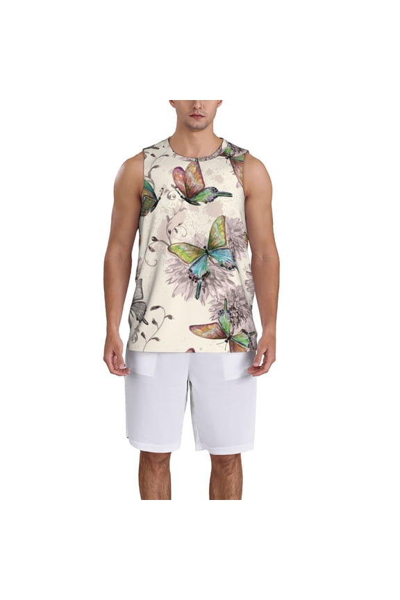 Flying Butterflies-1 Basketball Jersey Reversible Men's Mesh Athletic Sports Shirts Training Practice S-4XLMedium