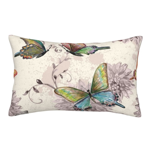 Naloa Flying Butterflies-1 Pillowcase, Throw Pillowcase, Wrinkle-Free, Stain-Resistant with Hidden Zipper for Bedroom Sofa - 16"x24"