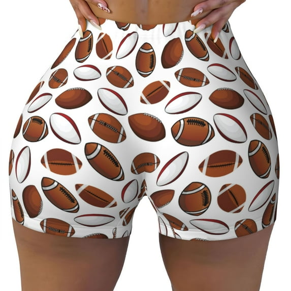Naloa Football Biker Shorts for Women Seamless Scrunch Short Women’s Yoga Shorts for Gym Running Sport Shorts - X-Large