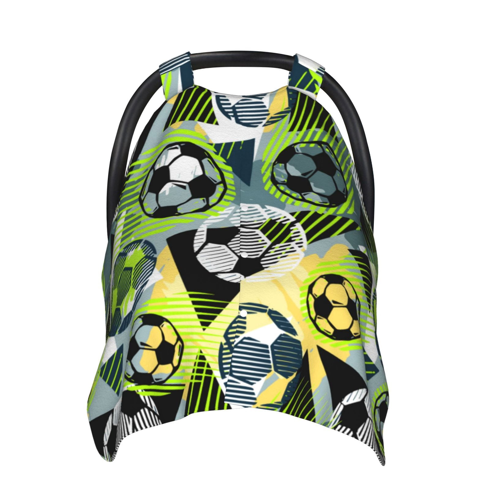 Naloa Football Doodle Baby Car Seat Cover, Breathable Baby Carrier Cover, Multiuse Baby Carrier Cover & Nursing Breastfeeding Cover