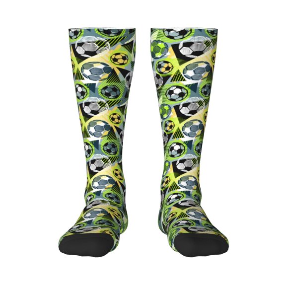 Naloa Football Doodle Thigh High Socks Extra Long Stretchy Sock Women Over Knee High Opaque Stocking Daily Wear