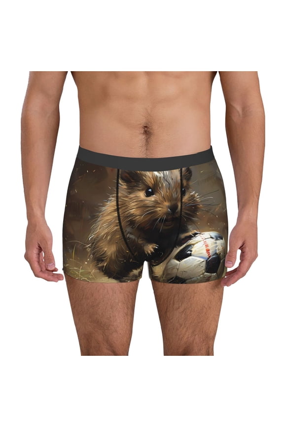 Football Loving Hamster Mens Underwear - Boxers for Men, Mens Boxer Briefs, Classic Briefs for Men-XX-Large