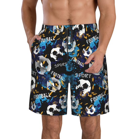Naloa Football Men's Beach Shorts, Surfing shorts, Swim trunks, Quick Dry Swim Trunks for Surfing Beach Fun - Large