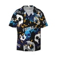 thumbnail image 1 of Naloa Football Men's Loose Fit Cuban Collar Short-Sleeve Shirt with Button-down and Chest Pocket for Everyday Wear Outings - XX-Large, 1 of 7