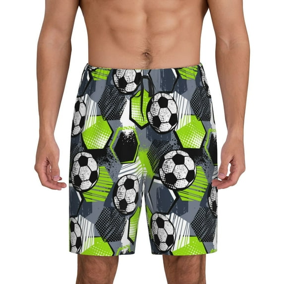 Naloa Football Men's Short Pajama Pants, Lounge Comfort Shorts with Elasticized Waistband and Side Pockets - 4X-Large
