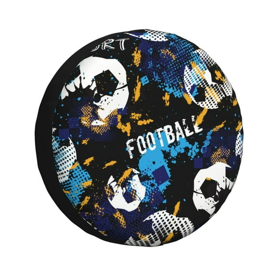 Naloa Football PVC Leather Spare Tire Wheel Cover for Car Truck SUV Camper Trailer Universal Fit many size16 inch