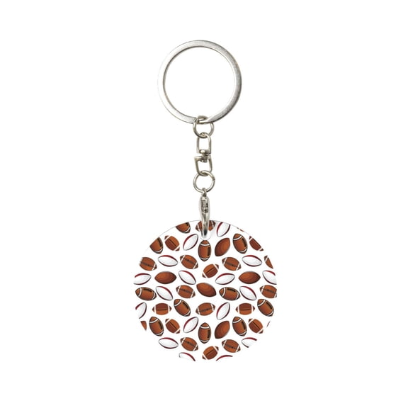 Naloa Football Print Round Keychain Keychain Key Ring, Key Tag, Key Chain Bulk for Gift Accessories (Round)