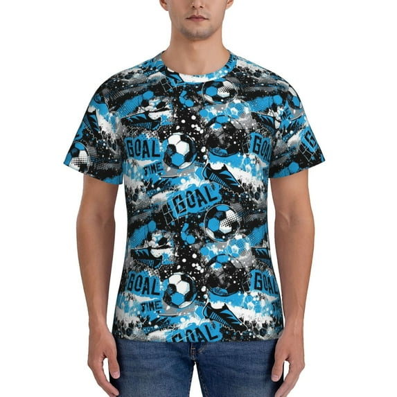 Naloa Football Time Men's T-Shirt Sport T-shirt Men's Basic Tee Casual Men's Shirt, Round Neck, Short Sleeves - Small