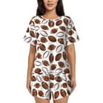 thumbnail image 1 of Naloa Football Women's Short-Sleeved Pajama Set, Loungewear, Summer pajamas, Breathable Cozy - Small, 1 of 9