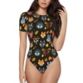 thumbnail image 1 of Naloa Forest Animal Faces Bodysuits for Women, Women's Short-Sleeved Onesie, One-Piece for Parties, dates, clubs-XX-Large, 1 of 7